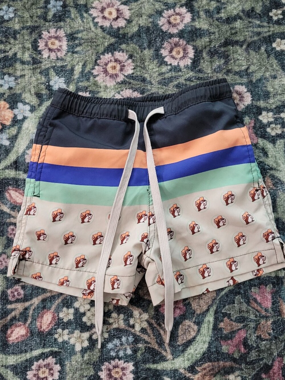 Kids Neutral Striped & Character Swim Trunks